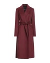 Patrizia Pepe Woman Coat Burgundy Size 8 Wool, Polyamide In Red