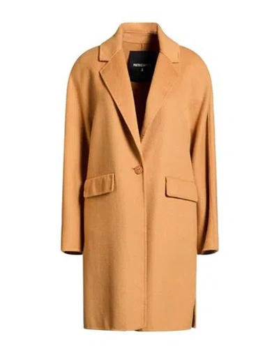 Patrizia Pepe Woman Coat Camel Size 4 Wool, Polyamide In Brown