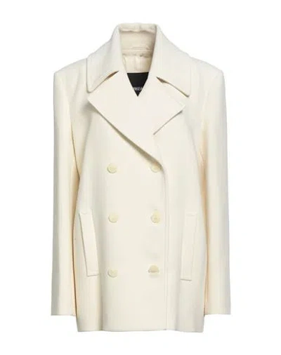 Patrizia Pepe Woman Coat Ivory Size 10 Polyester, Viscose, Elastane In Neutral