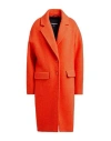 Patrizia Pepe Woman Coat Orange Size 10 Wool, Polyamide