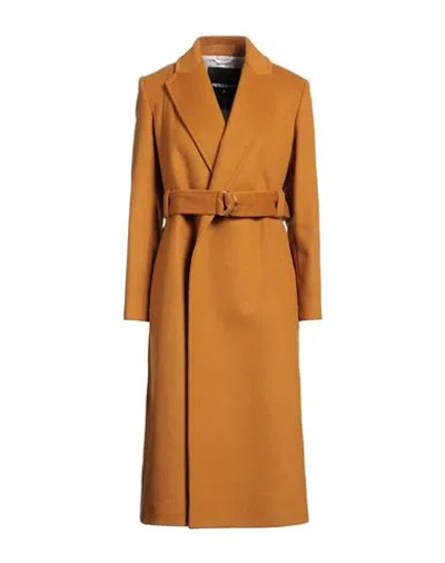 Patrizia Pepe Woman Coat Tan Size 4 Wool, Polyamide In Brown