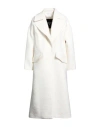 Patrizia Pepe Woman Coat White Size 4 Cotton, Wool, Polyester, Acrylic