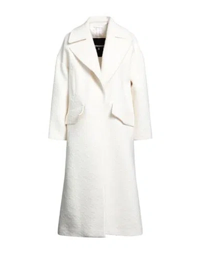 Patrizia Pepe Woman Coat White Size 4 Cotton, Wool, Polyester, Acrylic