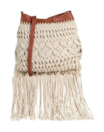 Patrizia Pepe Woman Cross-body Bag Beige Size - Cotton, Soft Leather