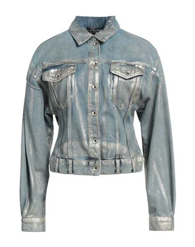 Patrizia Pepe Woman Denim Outerwear Blue Size 6 Cotton