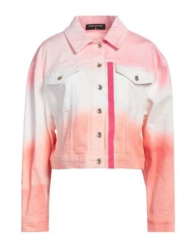 Patrizia Pepe Woman Denim Outerwear Pink Size 10 Cotton, Elastane
