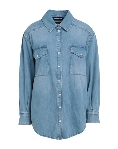 Patrizia Pepe Woman Denim Shirt Blue Size 10 Cotton