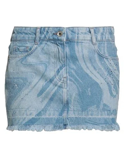 Patrizia Pepe Woman Denim Skirt Blue Size 10 Cotton, Lyocell, Glass