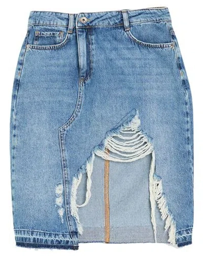 Patrizia Pepe Woman Denim Skirt Blue Size 4 Cotton