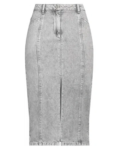 Patrizia Pepe Woman Denim Skirt Grey Size 4 Cotton In Gray