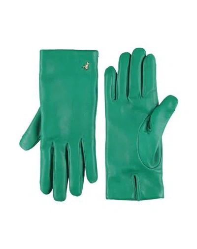 Patrizia Pepe Woman Gloves Green Size 8 Lambskin