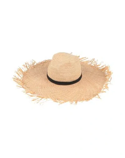 Patrizia Pepe Woman Hat Beige Size M Natural Raffia, Paper Yarn