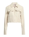 Patrizia Pepe Woman Jacket Beige Size 8 Cotton, Linen In Neutral