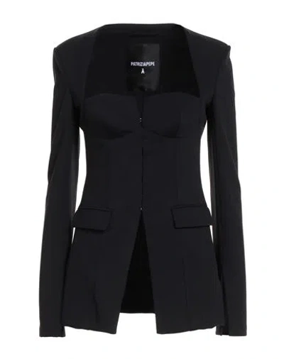 Patrizia Pepe Woman Jacket Black Size 3 Polyamide, Elastane