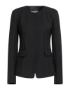 Patrizia Pepe Woman Jacket Black Size 8 Polyester, Virgin Wool, Elastane In Black