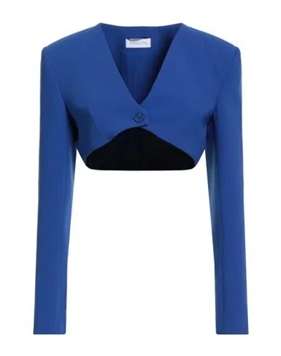 Patrizia Pepe Woman Jacket Bright Blue Size 8 Polyester, Elastane