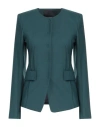 Patrizia Pepe Woman Jacket Deep Teal Size 6 Polyester, Virgin Wool, Elastane In Green