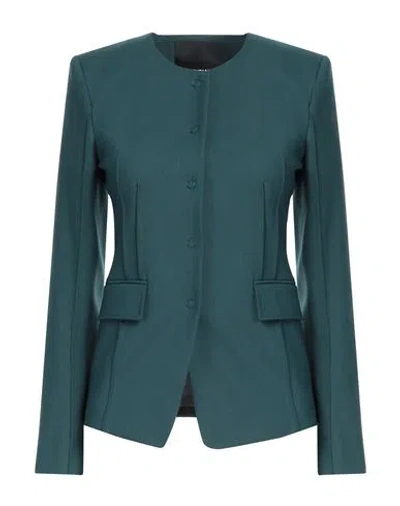 Patrizia Pepe Woman Jacket Deep Teal Size 6 Polyester, Virgin Wool, Elastane In Green