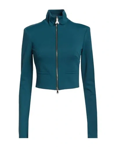 Patrizia Pepe Woman Jacket Deep Teal Size 8 Viscose, Polyamide, Elastane In Blue