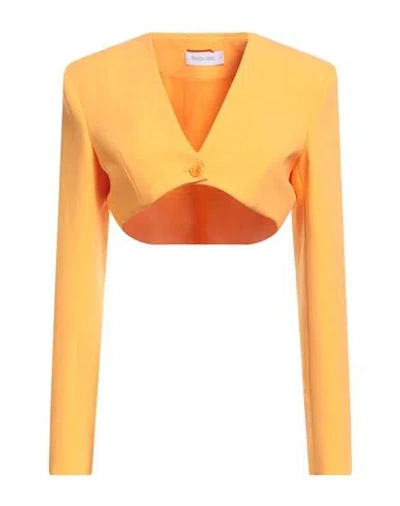 Patrizia Pepe Woman Jacket Mandarin Size 6 Polyester, Elastane In Yellow