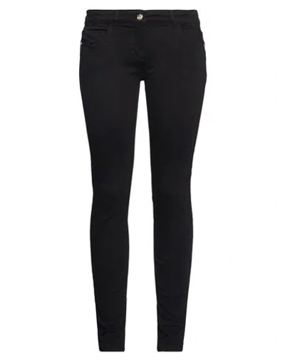Patrizia Pepe Woman Jeans Black Size 29 Cotton, Polyester, Elastane In Animal Print