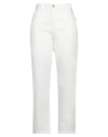Patrizia Pepe Woman Denim Pants Ivory Size 29 Cotton In White