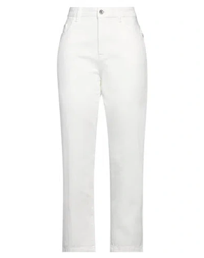 Patrizia Pepe Woman Denim Pants Ivory Size 29 Cotton In White