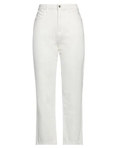 Patrizia Pepe Woman Jeans Ivory Size 28 Cotton In White