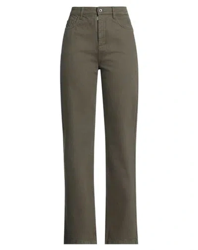 Patrizia Pepe Woman Denim Pants Military Green Size 29 Cotton