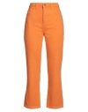 Patrizia Pepe Woman Denim Pants Orange Size 27 Cotton