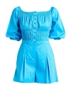 Patrizia Pepe Woman Jumpsuit Azure Size 6 Cotton, Polyamide, Elastane
