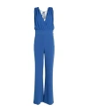 Patrizia Pepe Woman Jumpsuit Bright Blue Size 8 Polyester, Elastane In Blue