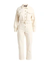 Patrizia Pepe Woman Jumpsuit Cream Size 6 Cotton, Elastane
