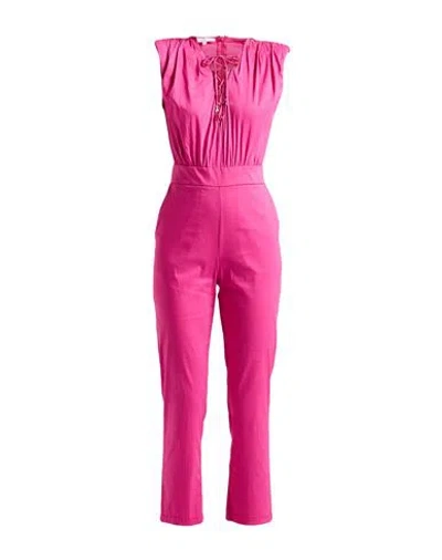 Patrizia Pepe Woman Jumpsuit Fuchsia Size 6 Cotton, Polyamide, Elastane In Pink