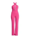 Patrizia Pepe Crossover-neck Jumpsuit In Magenta