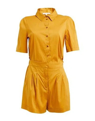Patrizia Pepe Woman Jumpsuit Mustard Size 8 Cotton, Polyamide, Elastane In Yellow