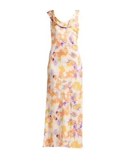 Patrizia Pepe Woman Maxi Dress Apricot Size 8 Viscose, Elastane In Multi