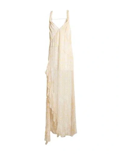 Patrizia Pepe Woman Maxi Dress Beige Size 10 Viscose In Multi