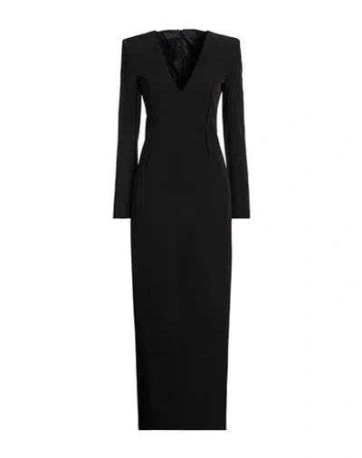 PATRIZIA PEPE PATRIZIA PEPE WOMAN MAXI DRESS BLACK SIZE 10 POLYESTER, ELASTANE