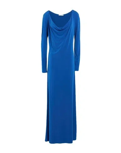Patrizia Pepe Woman Maxi Dress Bright Blue Size 0 Polyester, Elastane