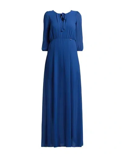 Patrizia Pepe Woman Long Dress Bright Blue Size 4 Polyester