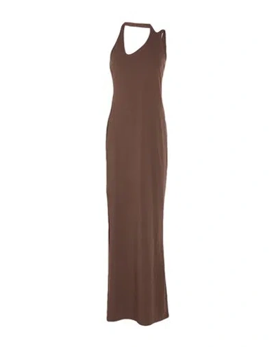 Patrizia Pepe Woman Maxi Dress Brown Size 2 Polyamide, Elastane
