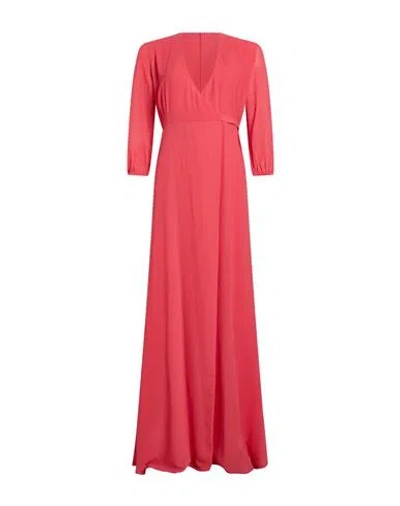 Patrizia Pepe Woman Maxi Dress Coral Size 2 Polyester In Pink