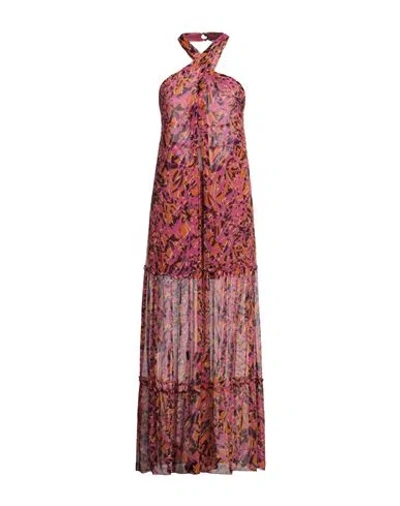 Patrizia Pepe Woman Maxi Dress Fuchsia Size 8 Viscose In Pink