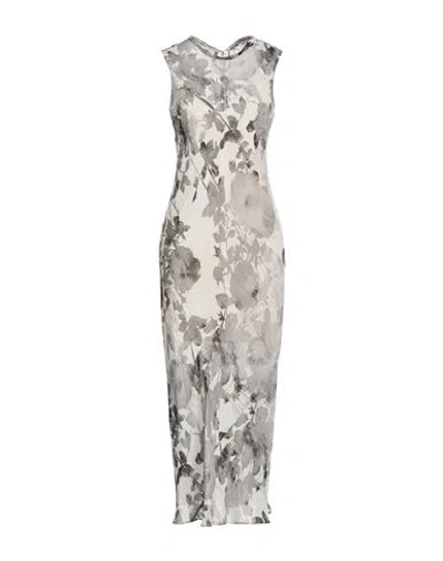 Patrizia Pepe Woman Maxi Dress Grey Size 10 Viscose In Gray