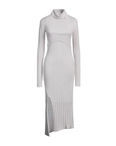 Patrizia Pepe Woman Maxi Dress Light Grey Size 1 Acrylic, Wool In White