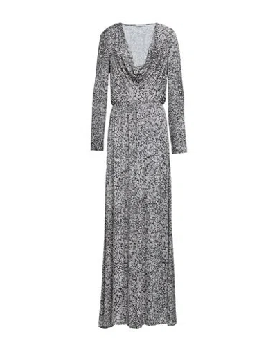 Patrizia Pepe Woman Long Dress Light Grey Size 8 Viscose