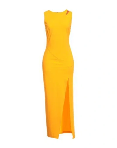 Patrizia Pepe Woman Maxi Dress Mandarin Size 1 Polyamide, Elastane In Orange