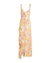 Patrizia Pepe Asymmetric Floral-print Dress In Mandarin