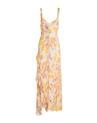 Patrizia Pepe Asymmetric Floral-print Dress In Mandarin